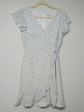 LOFT Floral Wrap-Style Midi Dress